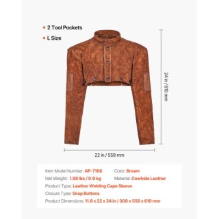 VEVOR Μανίκι Ηλεκτροσυγκόλλησης Δερμάτινο Ανθεκτικό στη Φλόγα Μέγεθ... VEVOR Μανίκι Ηλεκτροσυγκόλλησης Δερμάτινο Ανθεκτικό στη Φλόγα Μέγεθ...