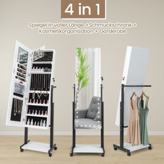 Costway  Πολυτελής Καθρέπτης Κοσμηματοθήκης με LED Φωτισμό και Ρυθμ...