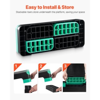 VEVOR Ρυθμιζόμενη Πλατφόρμα Αερόβιας Άσκησης με 4 Ανυψωτές Πράσινη ...