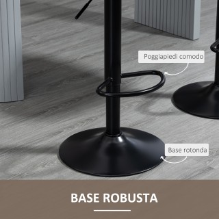 HOMCOM Σετ 2 Σκαμπό Μπαρ με Ρυθμιζόμενο Ύψος και Περιστρεφόμενα Επέ...