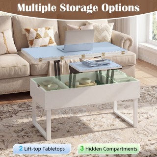 Costway Πολυλειτουργικό Τραπεζάκι Σαλονιού 3 σε 1 με Ρυθμιζόμενο Ύψ...