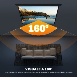 HOMCOM Οθόνη Προβολέα 84 Αναλογίας 4:3, Γωνία Θέασης 160° και Εγκατ...