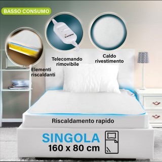 Kooper Ηλεκτρική κουβέρτα μονή 80x160 cm, ταχεία θέρμανση, 2 επίπεδ...