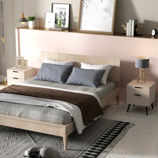 HOMCOM Σετ 2 Κομοδίνα Σκανδιναβικού Στυλ με Συρτάρι και Ανυψωμένη Β... HOMCOM Σετ 2 Κομοδίνα Σκανδιναβικού Στυλ με Συρτάρι και Ανυψωμένη Β...