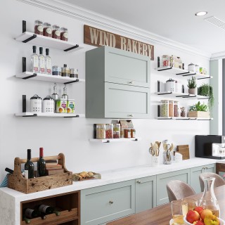 BAKAJI Σετ 10 Λευκά Ξύλινα Ράφια Τοίχου για Εξοικονόμηση Χώρου 40.... BAKAJI Σετ 10 Λευκά Ξύλινα Ράφια Τοίχου για Εξοικονόμηση Χώρου 40....