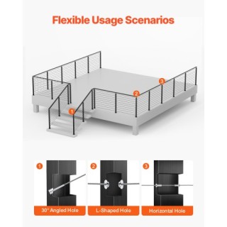 VEVOR Καλώδιο Κάγκελου με Γωνιακές Οπές 30° 1JZLGZXHS91402OS1001V0