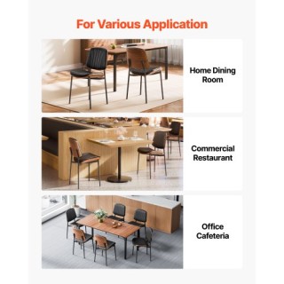 VEVOR Σετ 2 Μοντέρνες Δερμάτινες Καρέκλες Τραπεζαρίας με Μεταλλικά ...