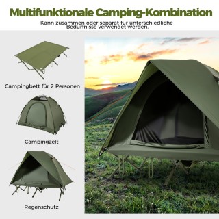 Costway Διπλό Πτυσσόμενο Κρεβάτι με Τέντα και Θήκη Μεταφοράς NP12573GN