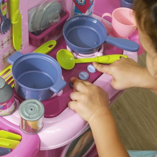 AIYAPLAY  Παιδική Κουζίνα για Παιδιά 3-6 Ετών με 38 Αξεσουάρ και Ρε...
