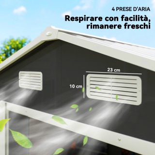 Outsunny Σπιτάκι Εργαλείων με Συρόμενες Πόρτες και 4 Αεραγωγούς, απ...