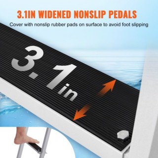 Σκάλα VEVOR Αλουμινίου 4 Σκαλοπατιών, 500 lbs, Αντιολισθητική, Εύκο... Σκάλα VEVOR Αλουμινίου 4 Σκαλοπατιών, 500 lbs, Αντιολισθητική, Εύκο...