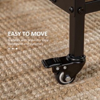 Πτυσσόμενο τραπέζι HOMCOM με 6 ρόδες και ράφι βιομηχανικού στυλ σε ...