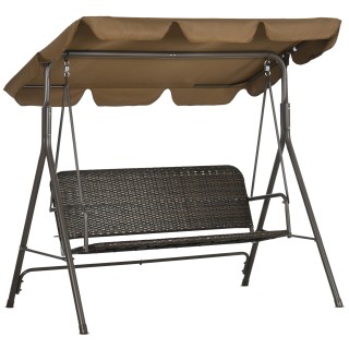 Κουνιστή καρέκλα κήπου Outsunny 3 θέσεων με ρυθμιζόμενο κουβούκλιο ...