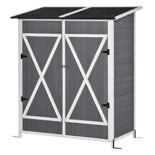 Outsunny Garden Shed Ξύλινη Εργαλειοθήκη, Διπλή Πόρτα με Κλειδαριά ... Outsunny Garden Shed Ξύλινη Εργαλειοθήκη, Διπλή Πόρτα με Κλειδαριά ...