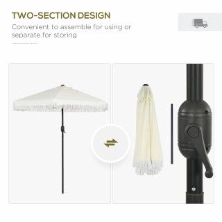 Outsunny Tilting Garden Umbrella 2,3x2,2m με κεντρικό κοντάρι και μ... Outsunny Tilting Garden Umbrella 2,3x2,2m με κεντρικό κοντάρι και μ...