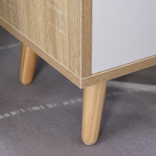 HOMCOM κομοδίνα εξοικονόμησης χώρου με συρτάρι και ξύλινο ράφι 37x3... HOMCOM κομοδίνα εξοικονόμησης χώρου με συρτάρι και ξύλινο ράφι 37x3...