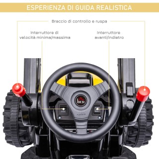 HOMCOM Ride-on Excavator 6V για Παιδιά 3-5 ετών - Κίτρινο 370-167V90YL