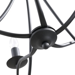 Πολυέλαιος οροφής από ατσάλι μαύρο υφαντό HOMCOM με 5 Κηροπήγια B31...