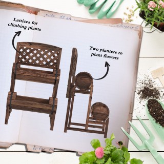 Outsunny 2 επιπέδων φυτευτή εξωτερικού χώρου με τρύπες αποστράγγιση...