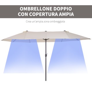 Outsunny Outdoor Double Canopy Parasol, Anti UV 460 x 270 x 240, Μπ...