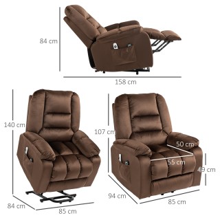 HOMCOM Relaxing Lift Chair, Ανακλινόμενη, Μασάζ και Θερμαινόμενη σε...