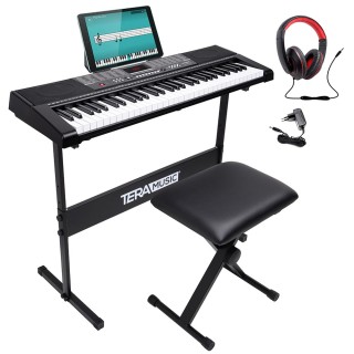 BAKAJI Ηλεκτρονικό Πιάνο Πληκτρολόγιο 61 Πλήκτρων με Στήριγμα, Σκαμ... BAKAJI Ηλεκτρονικό Πιάνο Πληκτρολόγιο 61 Πλήκτρων με Στήριγμα, Σκαμ...