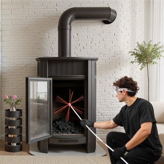 VEVOR Σετ Καθαρισμού Καμινάδας, Επεκτεινόμενο Βούρτσισμα 12μ με Διπ...