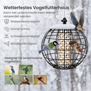 Costway Ανθεκτική Ταΐστρα Πουλιών κατά των Σκίουρων, Κρεμαστή, 21 x...