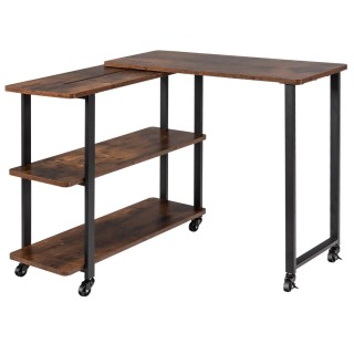 Costway Γωνιακό Γραφείο με Ρυθμιζόμενο Ράφι και Ρόδες σε Βιομηχανι... Costway Γωνιακό Γραφείο με Ρυθμιζόμενο Ράφι και Ρόδες σε Βιομηχανι...