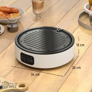 HOMCOM Ηλεκτρική Εστία Υπέρυθρων 2000W με Σχάρα Ø30cm 800-292V90WT