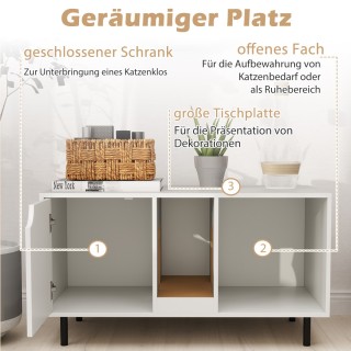 Costway Κάλυμμα για κουτί άμμου για 2 γάτες με αφαιρούμενη επιφάνει...