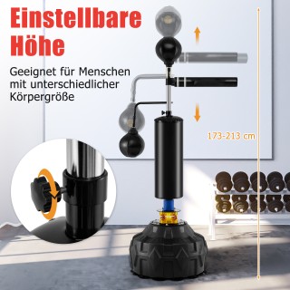 Costway Ρυθμιζόμενος Όρθιος Σάκος Μποξ με 360° Ράβδο Αντίδρασης και...