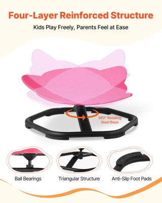 VEVOR Παιδική Περιστρεφόμενη Καρέκλα Ελέφαντας, 100 kg, Κόκκινη ETZ...