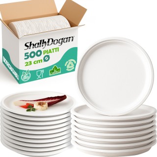 Shally Dogan 500 Οικολογικά Ρηχά Πιάτα μιας Χρήσης από 100% Βιοδιασ...