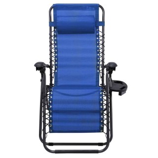 BAKAJI Πτυσσόμενη Πολυθρόνα Κήπου Βαρύτητας Μηδέν από Ατσάλι και Τ... BAKAJI Πτυσσόμενη Πολυθρόνα Κήπου Βαρύτητας Μηδέν από Ατσάλι και Τ...