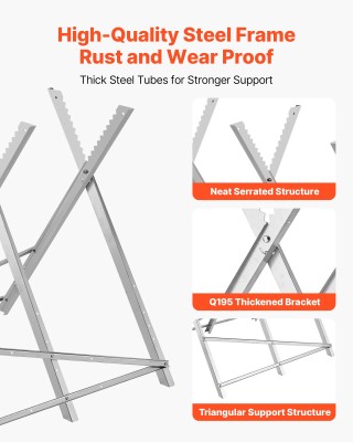 VEVOR Βαριάς Χρήσης Ιπποδύναμη Εργασίας με 150 κιλά Φορτίο για Ξυλο...