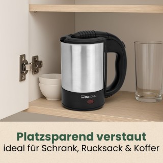 Βραστήρας Ταξιδίου από Ανοξείδωτο Ατσάλι 0.5L 1000 W- Μαύρο/Ασημί ... Βραστήρας Ταξιδίου από Ανοξείδωτο Ατσάλι 0.5L 1000 W- Μαύρο/Ασημί ...