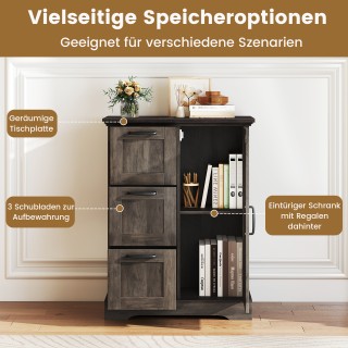 Costway Ξύλινος Επαρχιακός Μπουφές με Συρόμενη Πόρτα & 3 Συρτάρια, ... Costway Ξύλινος Επαρχιακός Μπουφές με Συρόμενη Πόρτα & 3 Συρτάρια, ...