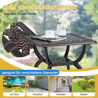 Costway Τραπεζάκι από χυτό αλουμίνιο ανθεκτικό στις καιρικές συνθήκ...