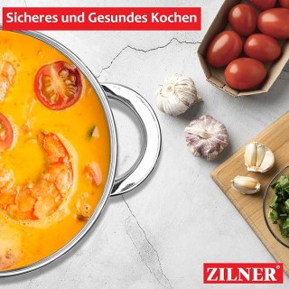 Σετ Μαγειρικά Σκεύη 12 τεμάχια από Ανοξείδωτο Ατσάλι ZL-8121 ZILNER