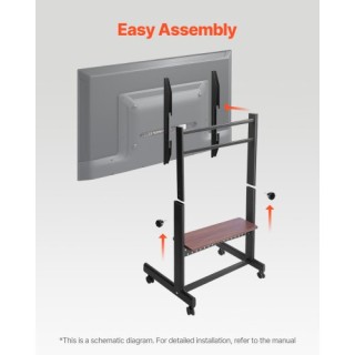 VEVOR Κινητό Τρόλεϊ Τηλεόρασης για Οθόνες 55-100 ιντσών έως 93 κιλά...