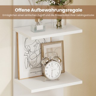 Costway Λευκό επιτοίχιο κρεμαστό ράφι 5 επιπέδων, κάθετο αιωρούμενο...