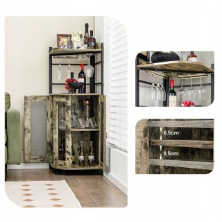 Costway Στυλάτη Γωνιακή Κάβα Κρασιού με Ράφια και Μεταλλικές Πόρτες...