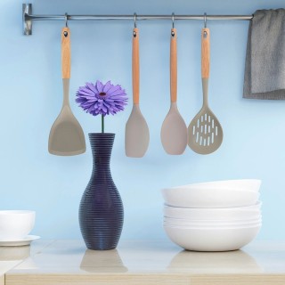 Galileo Ξύλινη Σπάτουλα με Αντι-Γρατζουνιστική Σιλικόνη 34,6x10 εκ....