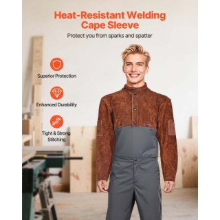 VEVOR Μανίκια Δερμάτινης Συγκόλλησης M-Μέγεθος Ανθεκτικά στη Φλόγα ...