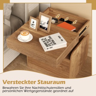 Costway Κομοδίνο με Φόρτιση & Συρτάρι & Ανοιχτά Ράφια, Πλαϊνό Τραπ... Costway Κομοδίνο με Φόρτιση & Συρτάρι & Ανοιχτά Ράφια, Πλαϊνό Τραπ...