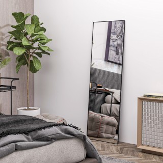 HOMCOM  Σύγχρονος Καθρέφτης Δαπέδου Πλήρους Σώματος, Αυτοστηριζόμεν...