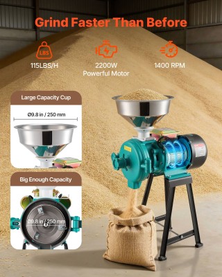 VEVOR Ηλεκτρικός Μύλος Άλεσης 2200W για Ξηρούς Κόκκους & Μπαχαρικά ... VEVOR Ηλεκτρικός Μύλος Άλεσης 2200W για Ξηρούς Κόκκους & Μπαχαρικά ...