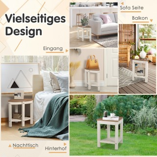 Costway Λευκό Αδιάβροχο Σκαμπό Μπάνιου με Ράφι Αποθήκευσης BA7860CF