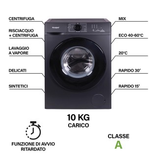Kooper Πλυντήριο 10 Kg slim 11 αυτόματα προγράμματα 1400 RPM μαύρο ...